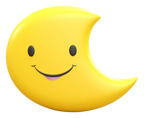 Poster - PNG Yellow crescent moon cartoon white background anthropomorphic.