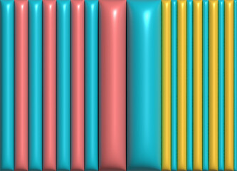 Aufkleber - Pink and blue inflated stripes, 3D rendering illustration