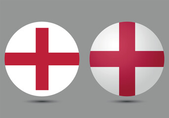 Wall Mural - The English flag. Button flag icon. 3d icon. The circle icon. Vector illustration.