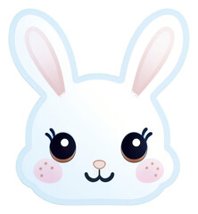 Sticker - PNG Easter rabbit animal mammal cute.