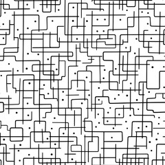 Wall Mural - PNG Doodle grid pattern backgrounds technology repetition.