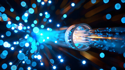 Close up of abstract background fiber optics,internet communication concept