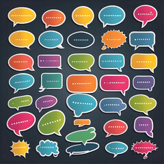 Poster - set of different colorful speech bubbles with dots, vector ready for design 