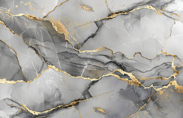 white, gray and gold  abstract background of marble liquid ink art painting on paper .