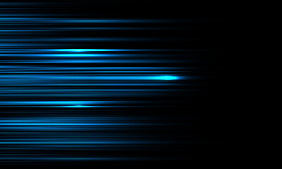 Poster - Abstract blue fast high speed light movement technology futuristic creative design vector background