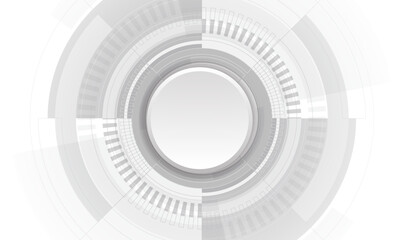 Poster - Abstract technology white grey circle cyber futuristic design modern creative background vector