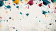 © Erika - fondo de graduacion celebracion de terminar los estudios diseño con birretes y manchas de pintura con espacio para copiar colorido exito y estudios