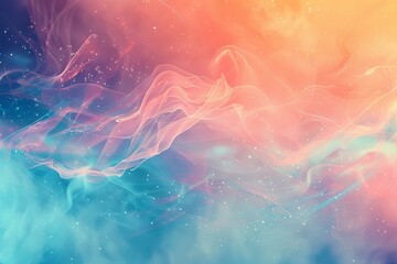 Poster - Digital art of flowing smoke with a blend of vivid colors creating a dreamy backdrop