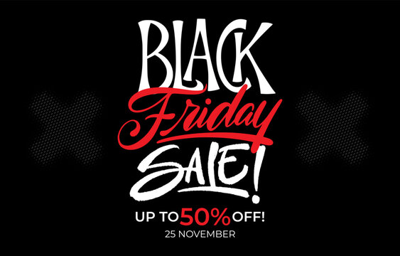 Black Friday sale typography lettering vector