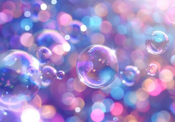 Wall Mural - Abstract Bubble Background with Bokeh Lights