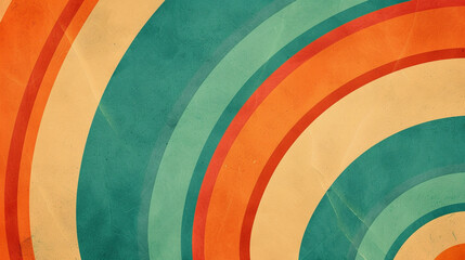 Wall Mural - Orange and Teal retro groovy background presentation design