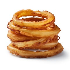 Onion rings isolated on white background