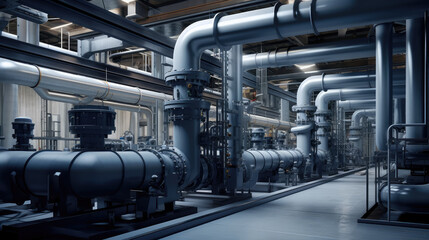 Canvas Print - Complex Industrial Pipeline System