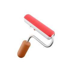 Paint roller icon with cartoon style isolated on transparent background.