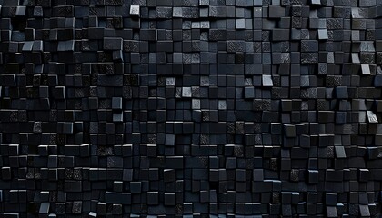 Wall Mural - A wall of black cubes