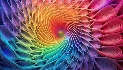 Sticker - abstract background with spiral and pockets in rainbow colors