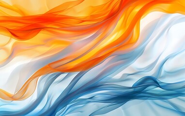 Wall Mural - A blue and orange waves