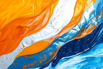 Wall Mural - A blue and orange waves