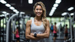 © SKOPUS DRON - Smiling asian woman fitness coach standing in sports club with arms crossed. Active sport life getting fit healthy lifestyle concept. Female personal trainer.