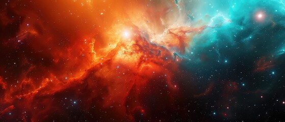 Wall Mural - Cosmic Nebula Gas Cloud in Deep Space