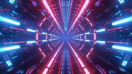 Red Blue Tunnel Abstract Background