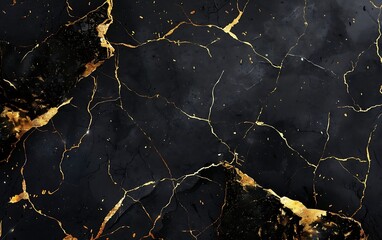 Black and gold cracked surface