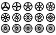 © MJ iceberg - Many wheel on white background, black and white, many spokes