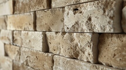 Wall Mural - Textured decorative bricks made of travertine