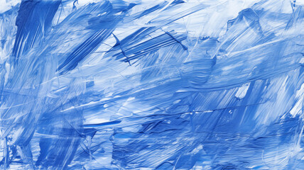 Blue scraped palette knife art with white; expressive art background