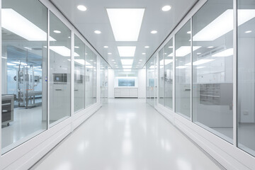 Canvas Print - Modern Clean Laboratory Corridor