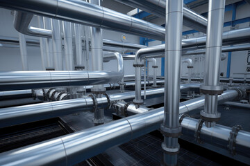 Poster - Modern Industrial Pipe System in Factory