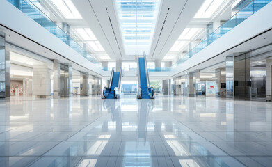 Poster - Modern Shopping Mall with Twin Escalators