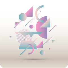 Poster - Bright attractive abstract background with graphic elements. A composition of shapes and color spots. A blank for creativity.