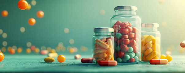 Colorful capsules in motion Vitamin capsules. Cod liver oil omega 3 gel capsules. Vitamins, dietary supplements, drugs, Pharmacy, medicine and health concept. capsule pharmacy pill drug concept