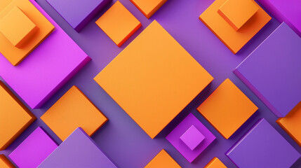Wall Mural - Orange and Lavender square shape background presentation design