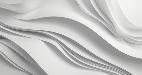 Wall Mural - Elegant White 3D Waves Abstract Background