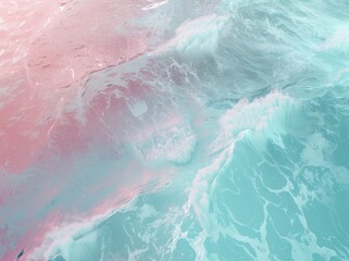 Sticker - Serene Coral and Aqua Ocean Waves Texture