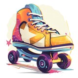 A roller skate clipart, sports equipment element, vector illustration, modern, isolated on white background