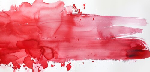 Poster - Abstract Red Watercolor Paintbrush Stroke Texture