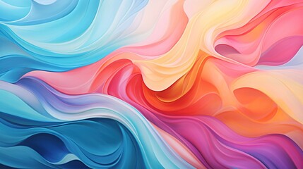 Wall Mural - vibrant wavy art with pride flag colors exudes an energetic