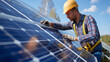 © Hanna - Ein Mann installiert Solarpanel