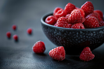 a bowl of raspberries