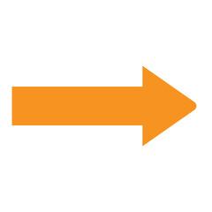 Wall Mural - Orange thick arrow icon vector styles isolated on white background. large forward or right pointing solid long arrow icon sketched as vector symbol. Vector illustration. Eps file 6.