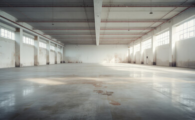 Wall Mural - Spacious Empty Industrial Warehouse Interior