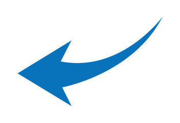 Wall Mural - Blue arrow icon logo concept simple design element. blue curved graph with arrow png file type. Vector illustration. Eps file 65.