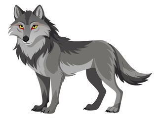 Poster - Wolf vector illustration, cute animal vector illustration, Wolf illustration vector, cute Wolf cartoon illustration