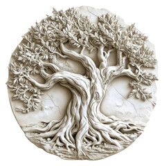 Sticker - PNG Bas-relief a olive tree sculpture texture art white background creativity.