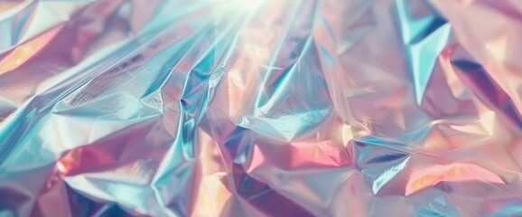 Poster - Iridescent Polyethylene Texture in Pastel Colors