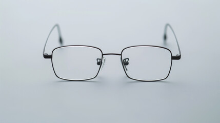 Wall Mural - A pair of glasses with a black frame and a white lens