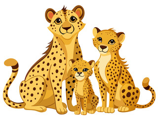 Sticker - Cheetah vector illustration, cute animal vector illustration, Cheetah illustration vector, cute Cheetah cartoon illustration